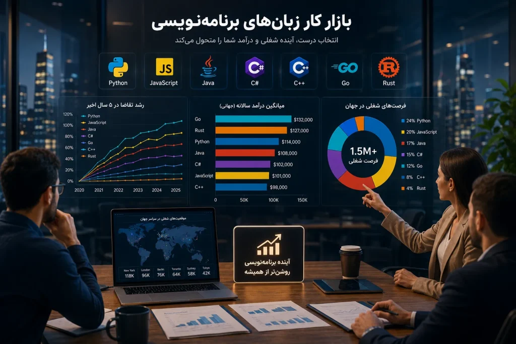 بازار کار بهترین زبان های برنامه نویسی