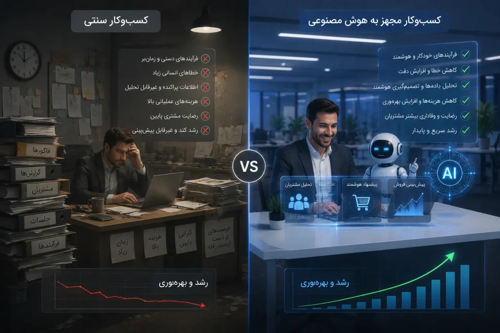 مقایسه کسبوکار سنتی و هوش مصنوعی